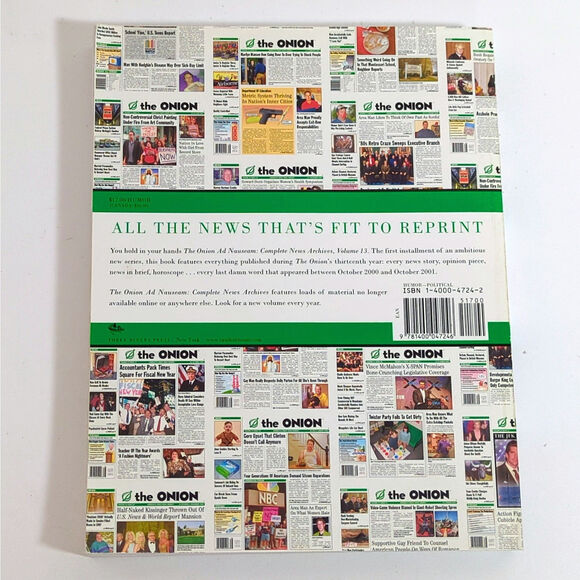 The Onion Ad Nauseum Complete News Archives Volume 13 Humor Politics Book - Picture 2 of 4